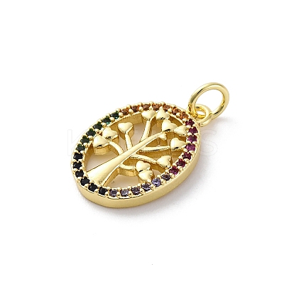 Brass Micro Pave Cubic Zirconia Pendants KK-S510-36G-02-1
