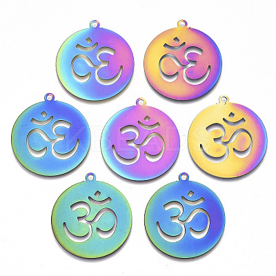 Ion Plating(IP) 201 Stainless Steel Pendants LS-X-STAS-R114-004-1