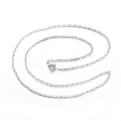 304 Stainless Steel Cable Chain Necklaces LS-NJEW-P162-12S-1