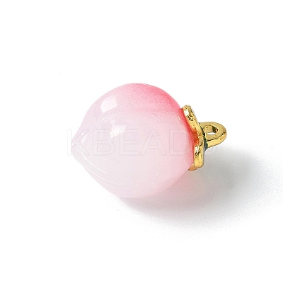 Peach Opaque Resin 3D Fruit Pendants LS-RESI-V002-03B-1
