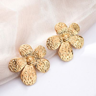 304 Stainless Steel Stud Earrings for Women EJEW-K306-13G-1