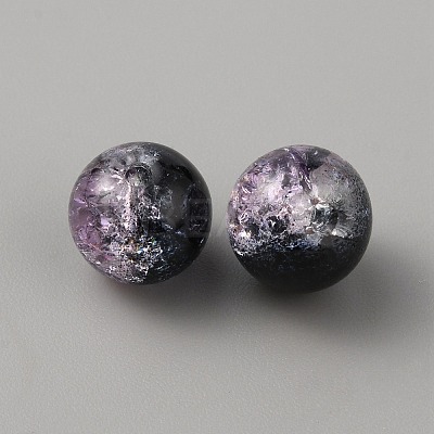 Two Tone Transparent Crackle Glass Beads GLAA-WH0038-15F-1