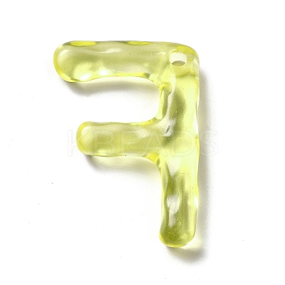 Transparent Resin Alphabet Pendants LS-RESI-C028-02F-1