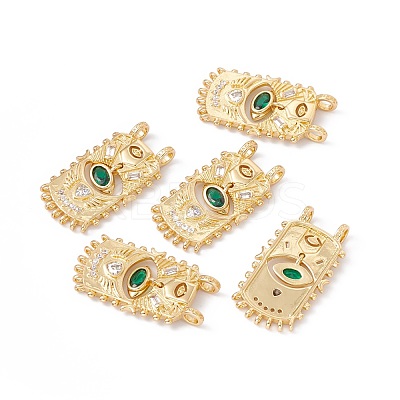 Rack Plating Brass Micro Pave Cubic Zirconia Pendants ZIRC-C040-07G-1