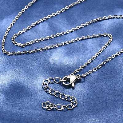 Non-Tarnish 304 Stainless Steel Cable Chain Necklace X-STAS-T040-PJ204-45-1
