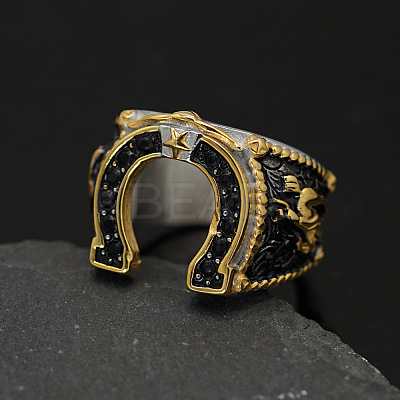 304 Stainless Steel Micro Pave Cubic Zirconia Finger Rings FS-WG5ACE0-05-1