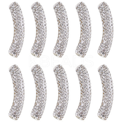 10Pcs Brass Middle East Rhinestone Beads RB-SC0001-08-1