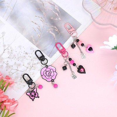 4Pcs Alloy Enamel Mobile Strap DIY-SZ0009-98-1
