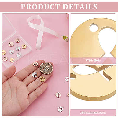 18Pcs 3 Colors Stainless Steel Charms STAS-PH0006-31-1