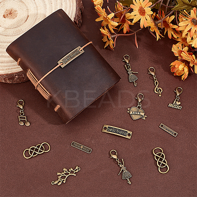 40Pcs 10 Style Alloy Pendants Decorations HJEW-BC00063-1