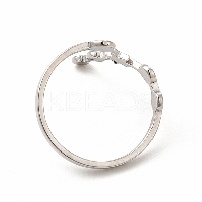 Non-Tarnish 304 Stainless Steel Morning Star Open Cuff Ring for Women RJEW-B027-12P-1