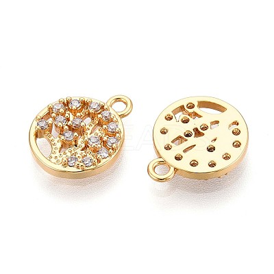 Brass Micro Pave Cubic Zirconia Charms KK-N263-81G-1