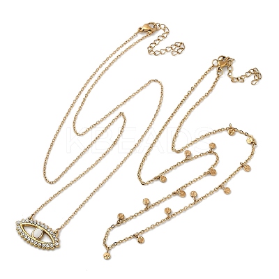 304 Stainless Steel Stackable Double Layer Necklaces NJEW-S435-03G-A-1