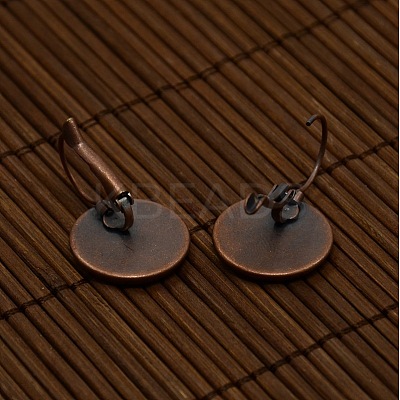 Clear Domed Glass Cabochon Cover and Brass Leverback Earring Settings for DIY DIY-X0160-R-NR-1