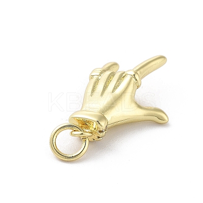 Rack Plating Palm Brass Micro Pave Cubic Zirconia Pendants KK-E102-18G-02-1
