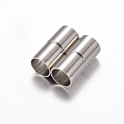 Tarnish Resistant Column 304 Stainless Steel Magnetic Clasps with Glue-in Ends X-STAS-I026-01-1