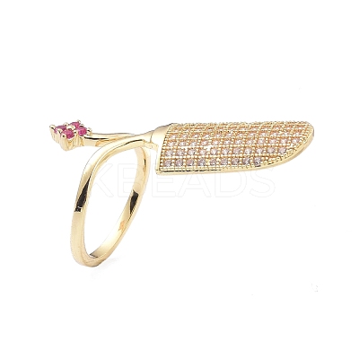 Brass Micro Pave Cubic Zirconia Fingernail Rings RJEW-D115-08G-1