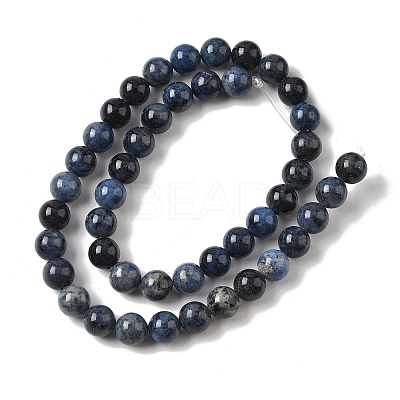 Natural Grade AA Dumortierite Quartz Round Bead Strands X-G-P075-43-8mm-1