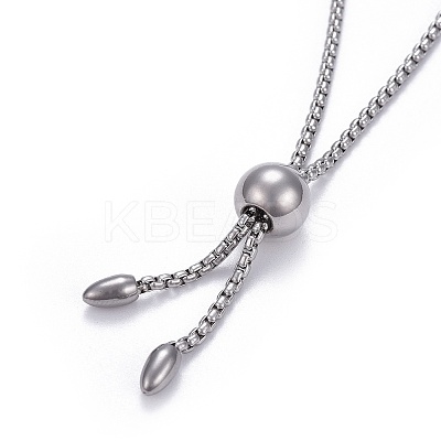 Tarnish Resistant 304 Stainless Steel Slider Bracelet/Bolo Bracelets Making MAK-L024-01P-1