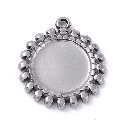 Non-Tarnish 304 Stainless Steel Pendant Cabochons Settings STAS-P288-19P-1