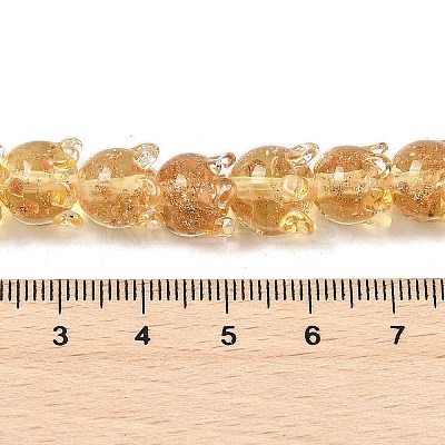 Gold Sand Lampwork Beads Strands LAMP-P069-02A-08-1