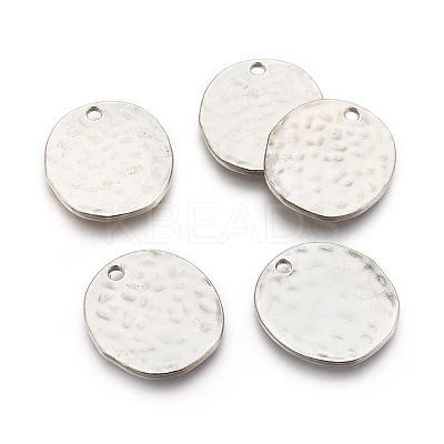 Alloy Blank Flat Round Hammered Pendants LS-X-PALLOY-M031-07P-NF-1