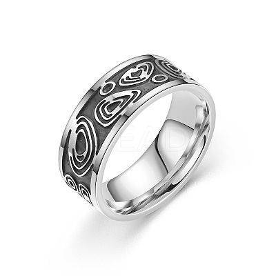 Retro 201 Stainless Steel Enamel Finger Rings for Men FS-WG366A7-13-1