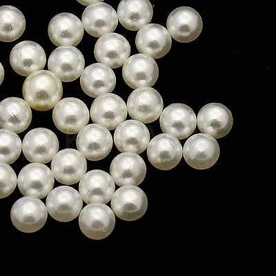 NO Hole ABS Plastic Imitation Pearl Round Beads MACR-F033-1.5mm-24-1