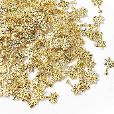 (Defective Closeout Sale: Oxidation) Brass Metallic Nail Cabochons MRMJ-XCP0001-41G-1