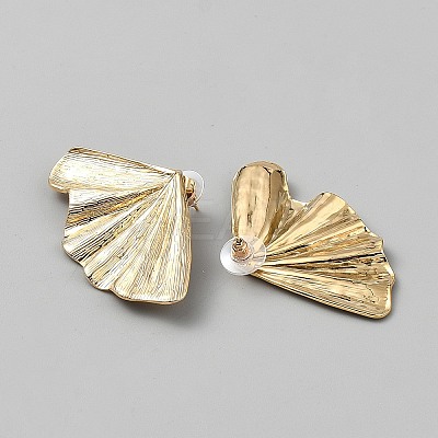 304 Stainless Steel Fan Stud Earrings EJEW-WH0020-50A-1