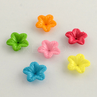 Opaque Acrylic Flower Bead Caps SACR-Q099-M53-1