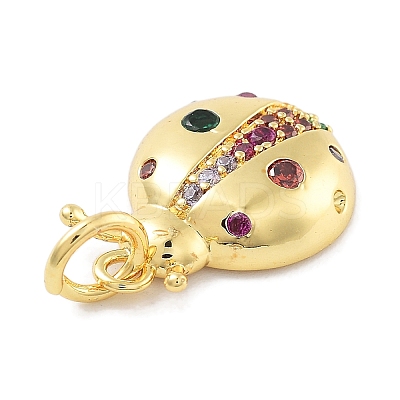 Rack Plating Brass Micro Pave Cubic Zirconia Pendants KK-Z071-84G-1