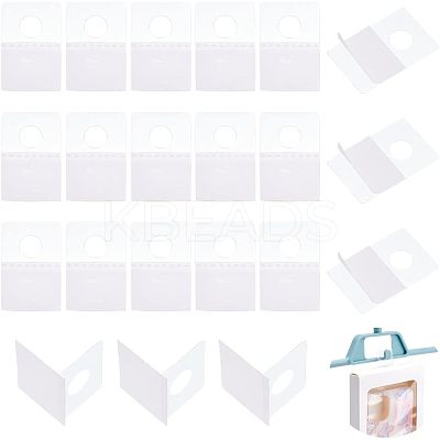 300Pcs Transparent PVC Self Adhesive Hang Tabs CDIS-HY0001-01-1
