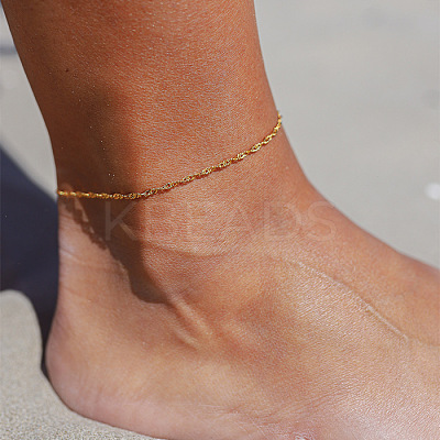 Stainless Steel Rope Chain Anklets for Women WG1529C-07-1