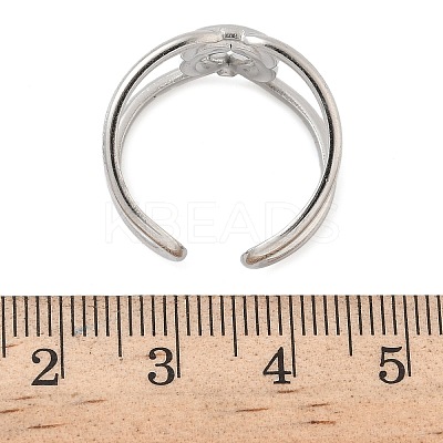304 Stainless Steel Open Cuff Rings for Women RJEW-A079-04C-P-1