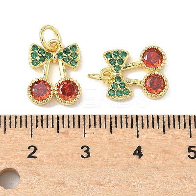 Brass Micro Pave Cubic Zirconia Pendants KK-I355-02G-02-1