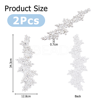 Acrylic Rhinestone Flower Appliques PATC-WH0017-03-1