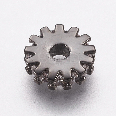Brass Micro Pave Cubic Zirconia Bead Spacers LS-ZIRC-E143-21B-1