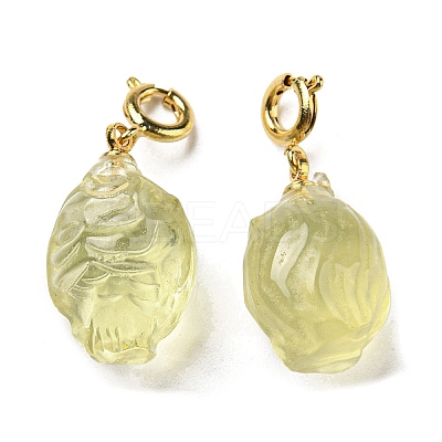 Natural Citrine Pendant Decorations G-R489-17G-1