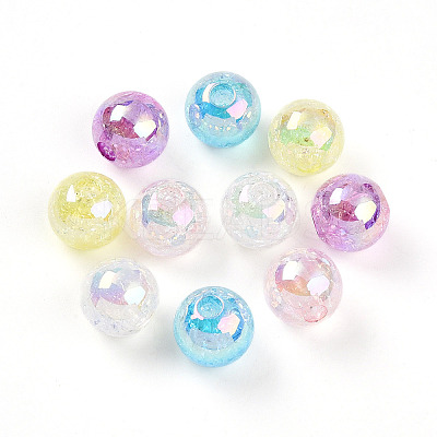 Transparent Crackle Acrylic Beads OACR-I015-41-1