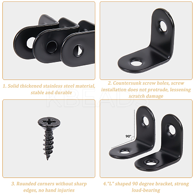 20 Sets 304 Stainless Steel Floating Shelf Brackets DIY-CP0012-49B-1