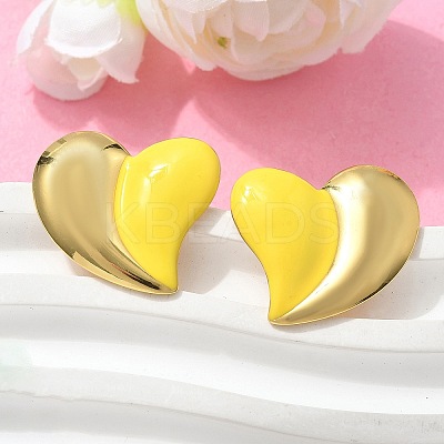 Heart 304 Stainless Steel Stud Earrings LS-EJEW-A130-01G-02-1