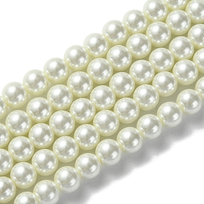 Eco-Friendly Dyed Glass Pearl Round Beads Strands HY-A002-8mm-RB011-1