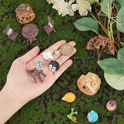 Resin Succulent Micro Landscape Dollhouse Ornaments DJEW-GF0001-58-1