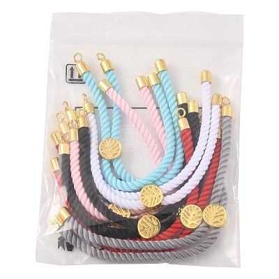 6Pcs 6 Colors Twisted Nylon Cord Silder Bracelets DIY-FS0008-93-1