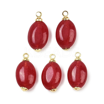 Dyed Natural White Jade Pendants KK-B157-44A-1