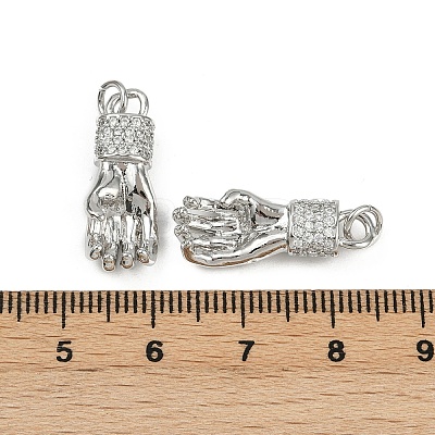 Brass Micro Pave Cubic Zirconia Pendants KK-C093-01C-P-1