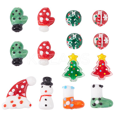 14Pcs Glass Beads LAMP-TA0002-07-1