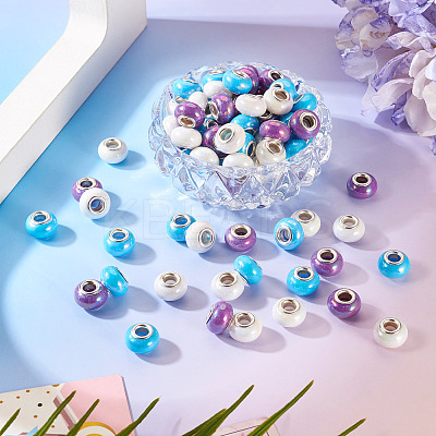 150Pcs Opaque Resin European Beads RESI-TA0004-72A-1