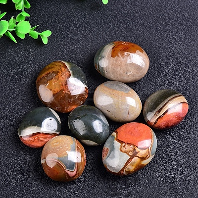 Natural Ocean Jasper Oval Palm Stone Reiki Polished Healing Pocket Worry Stone Crystal for Anxiety Stress Relief Therapy PW-WGFDB78-01-1